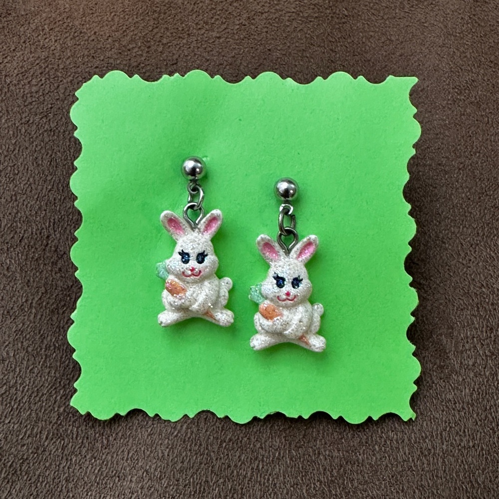 Rabbit / Bunny Earrings - Easter Basket Gift - Small - Post